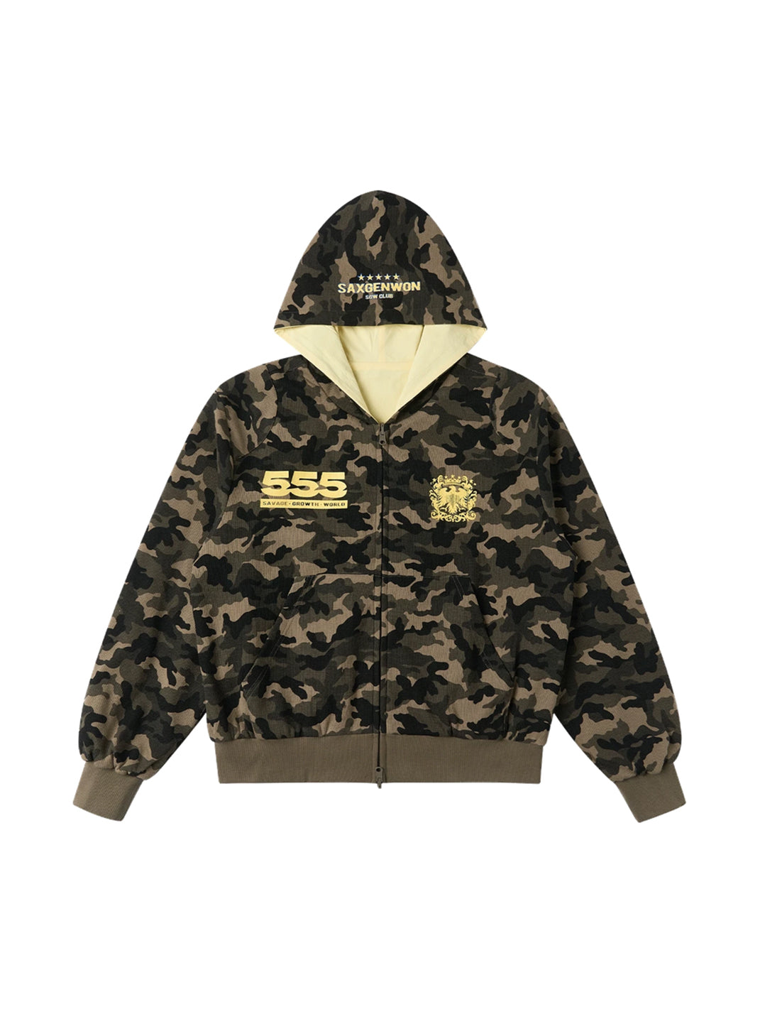 Reversible Camo Waffle Crop Hoodie — product view 1