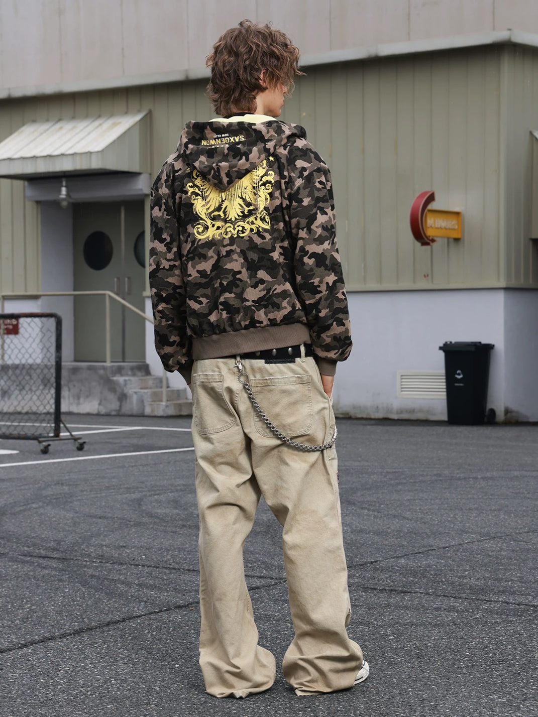 Reversible Camo Waffle Crop Hoodie — product view 6
