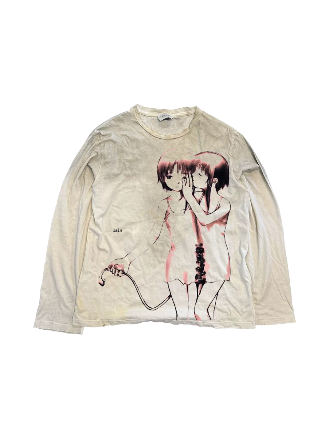 Portrait Sketch Distressed Long-Sleeve Tee — view 1