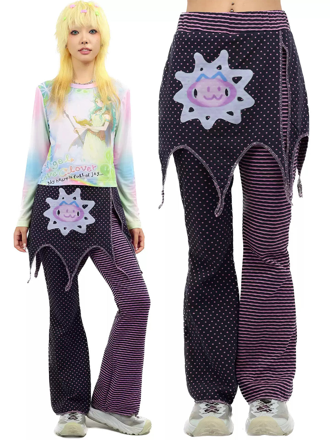 Star Panel Spliced Cotton Trousers — view 6