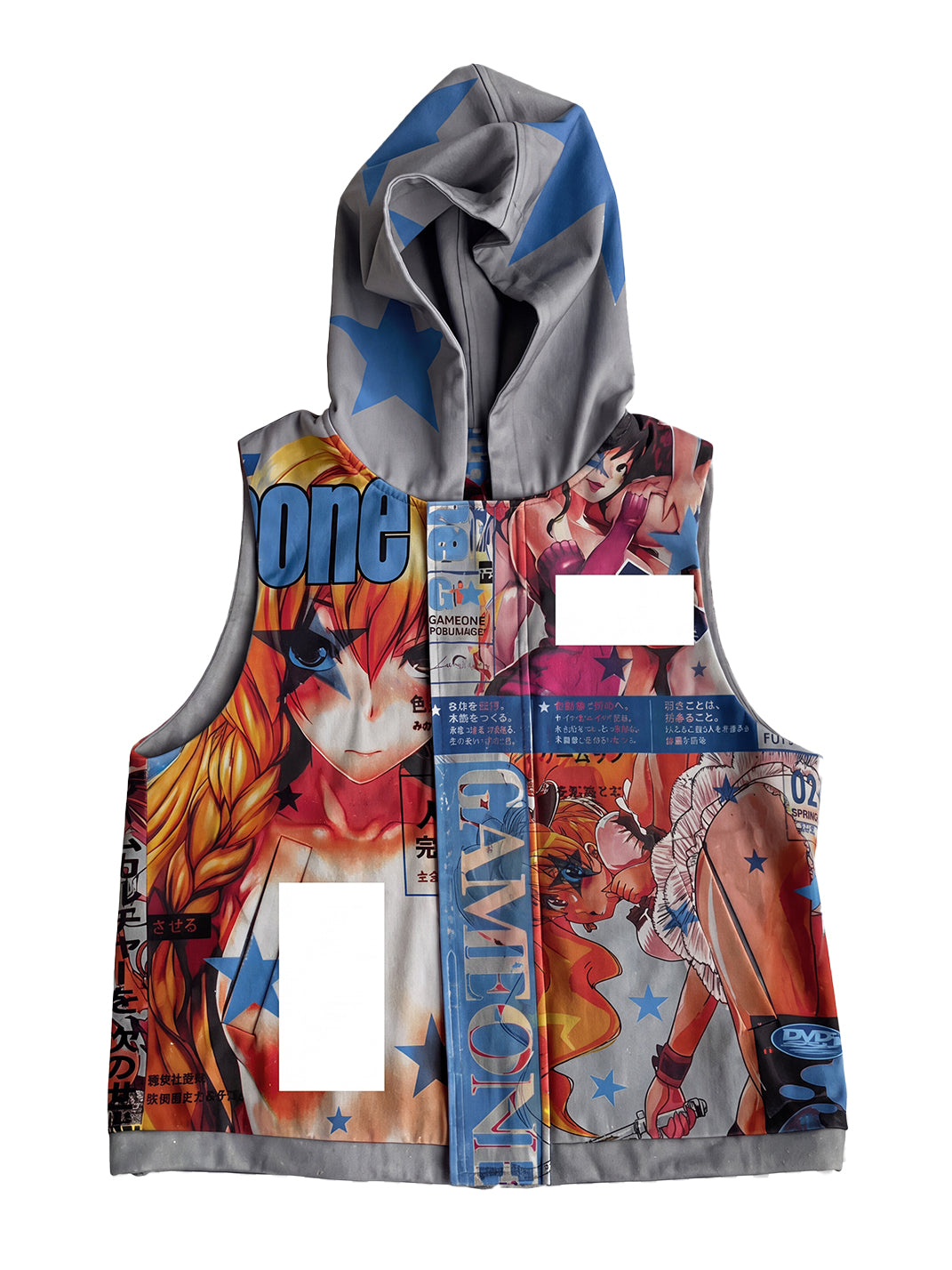 Anime Frame Zip-Neck Hooded Vest — view 1