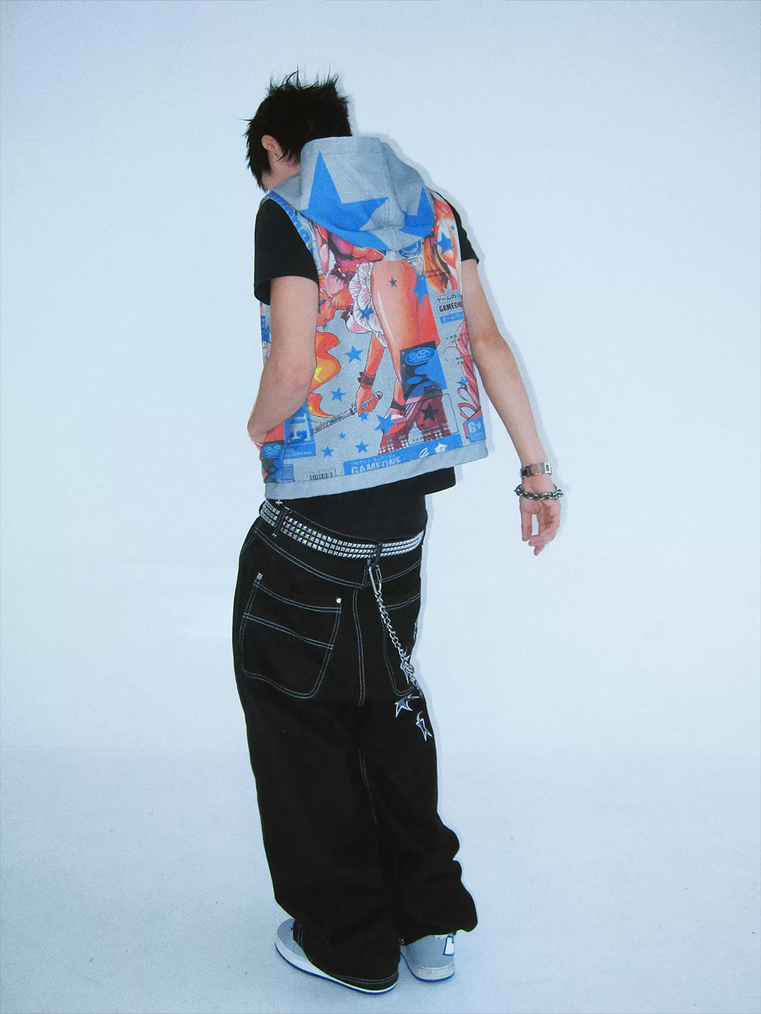 Anime Frame Zip-Neck Hooded Vest — view 5