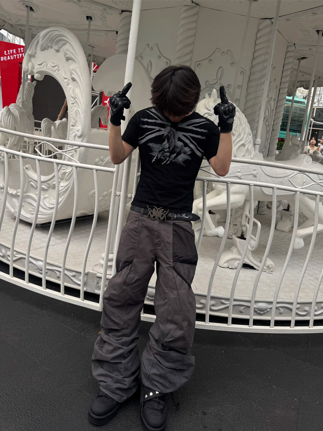 Shadow Flag Fitted Cotton Tee — view 2