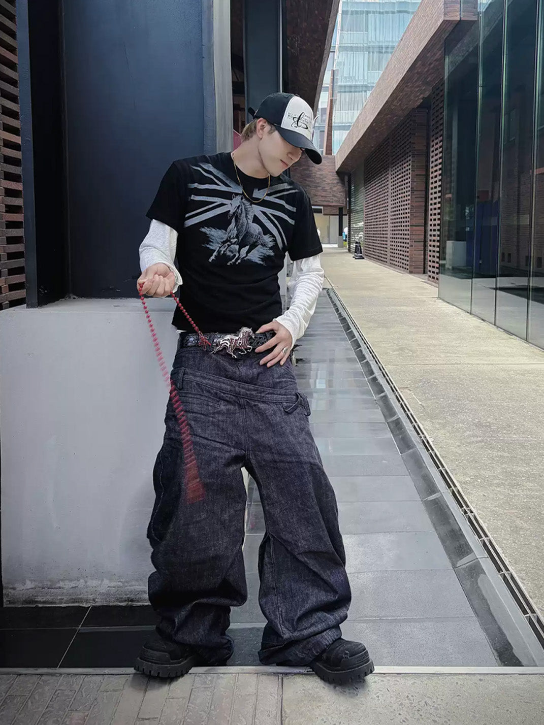 Shadow Flag Fitted Cotton Tee — view 4