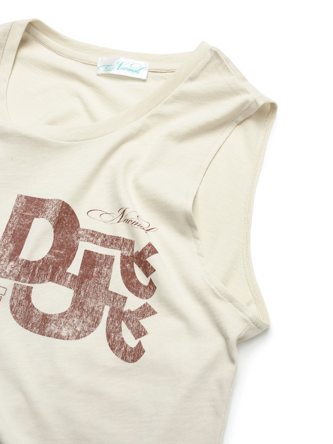 Faded Letter Cotton Muscle Tank — view 3