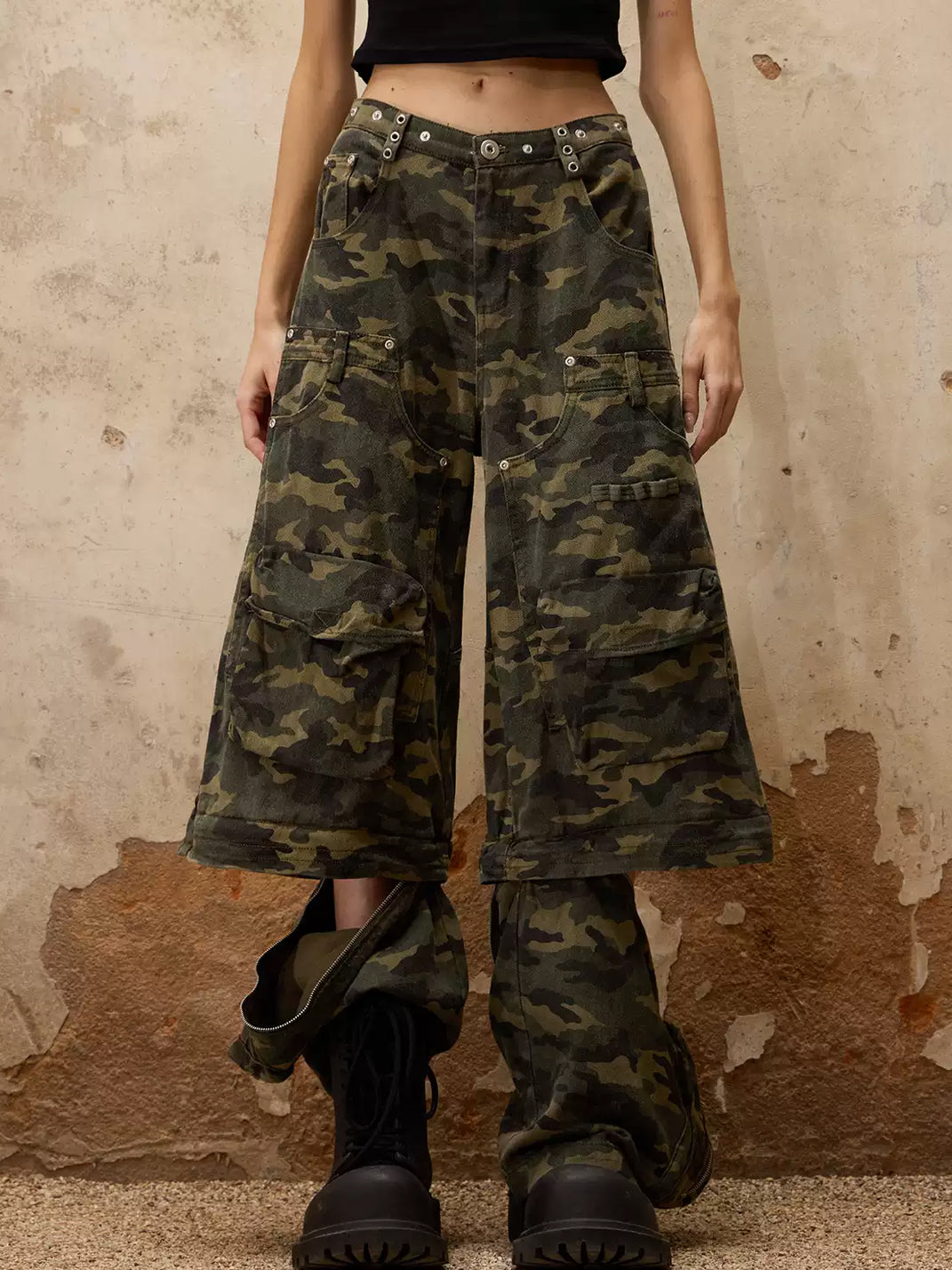 Modular Camouflage Bib Cargo Trousers — view 3
