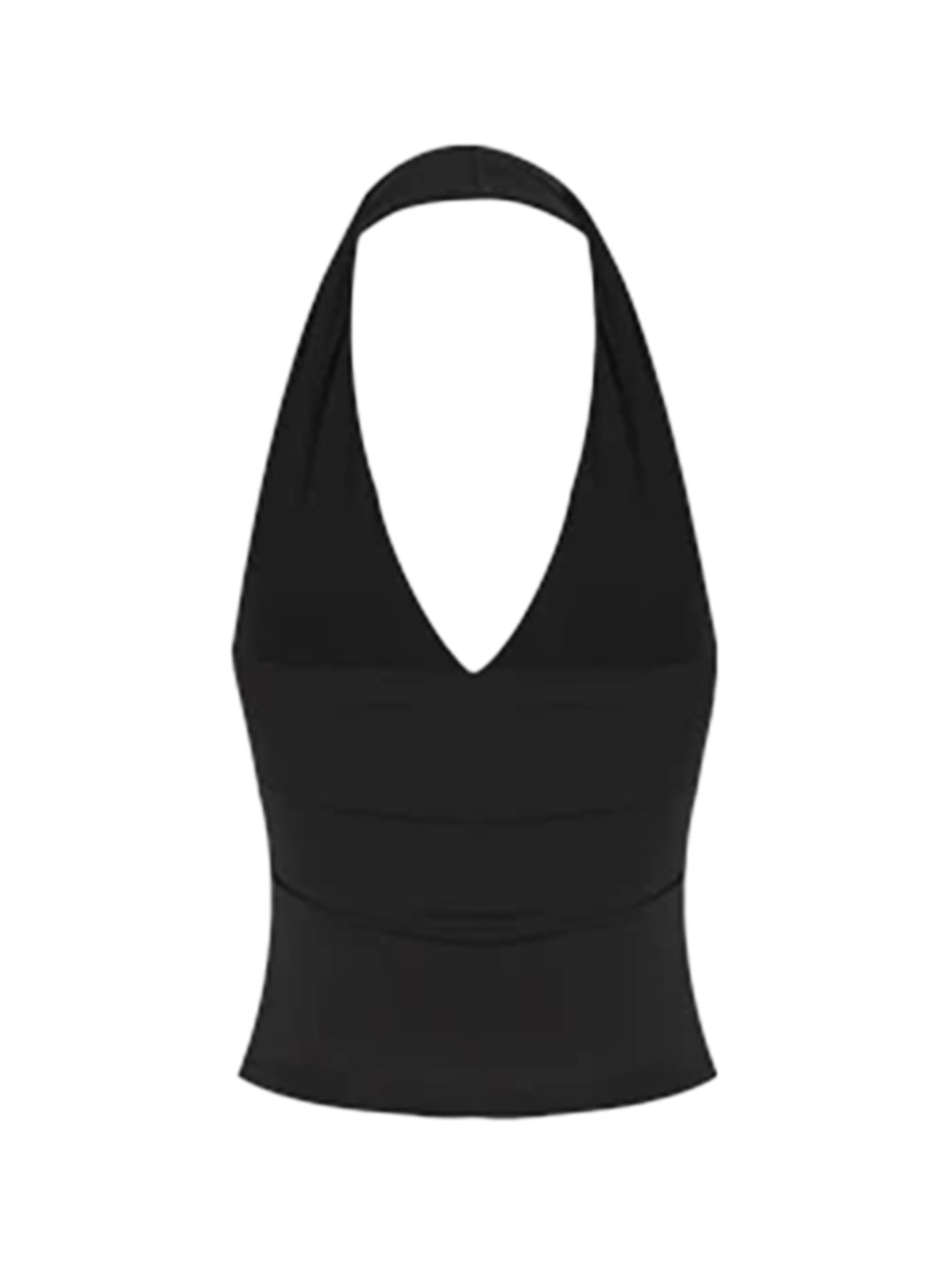 Deep-V Padded Halter Crop Top — view 5