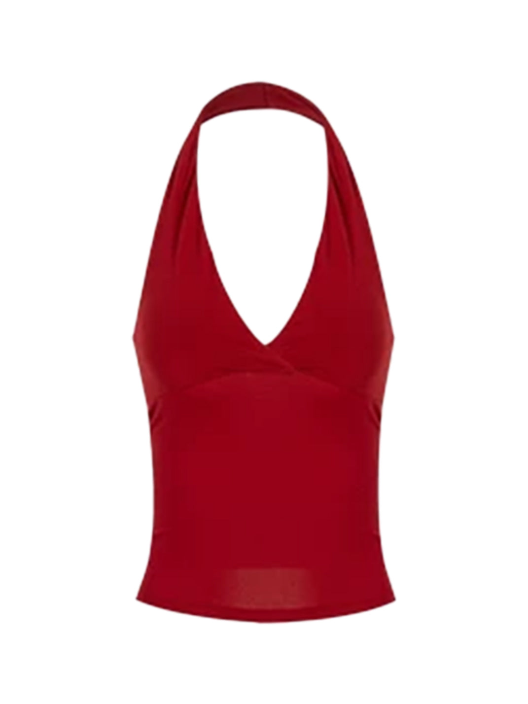 Deep-V Padded Halter Crop Top — view 6