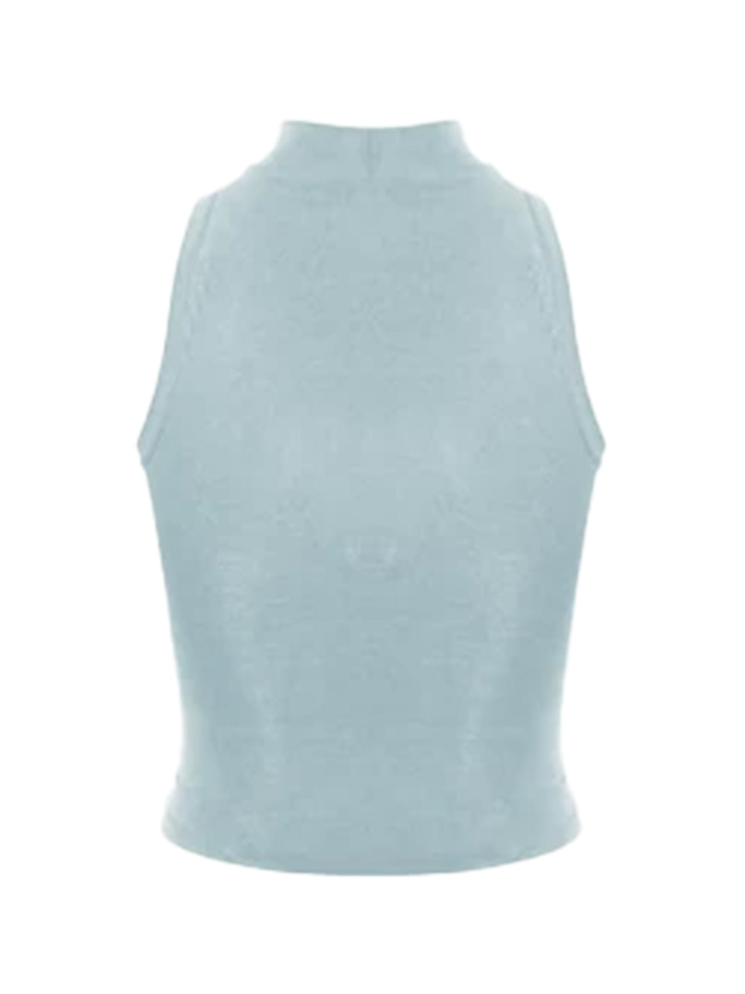 Ice Blue Mock-Neck Knit Crop Top — view 7