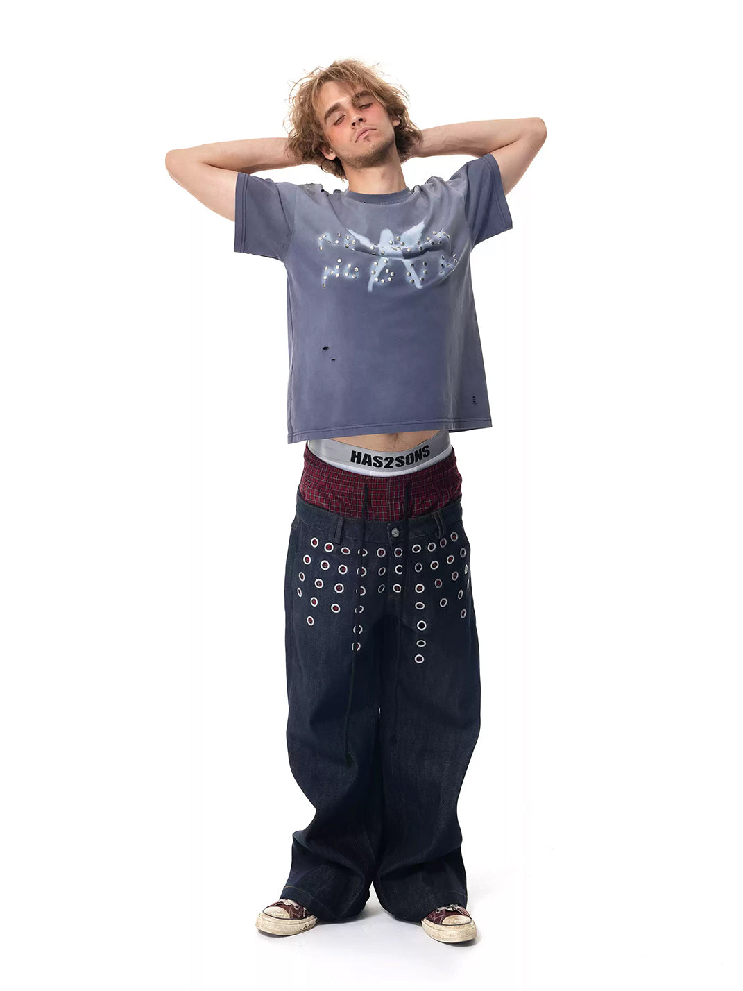 Washed Angel Studded Crop Tee — view 6