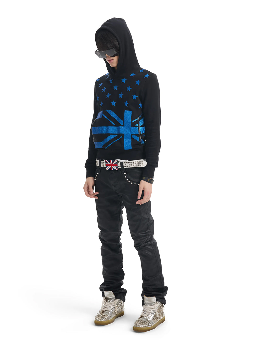 Blue Starlight Flag Pullover Hoodie — view 5