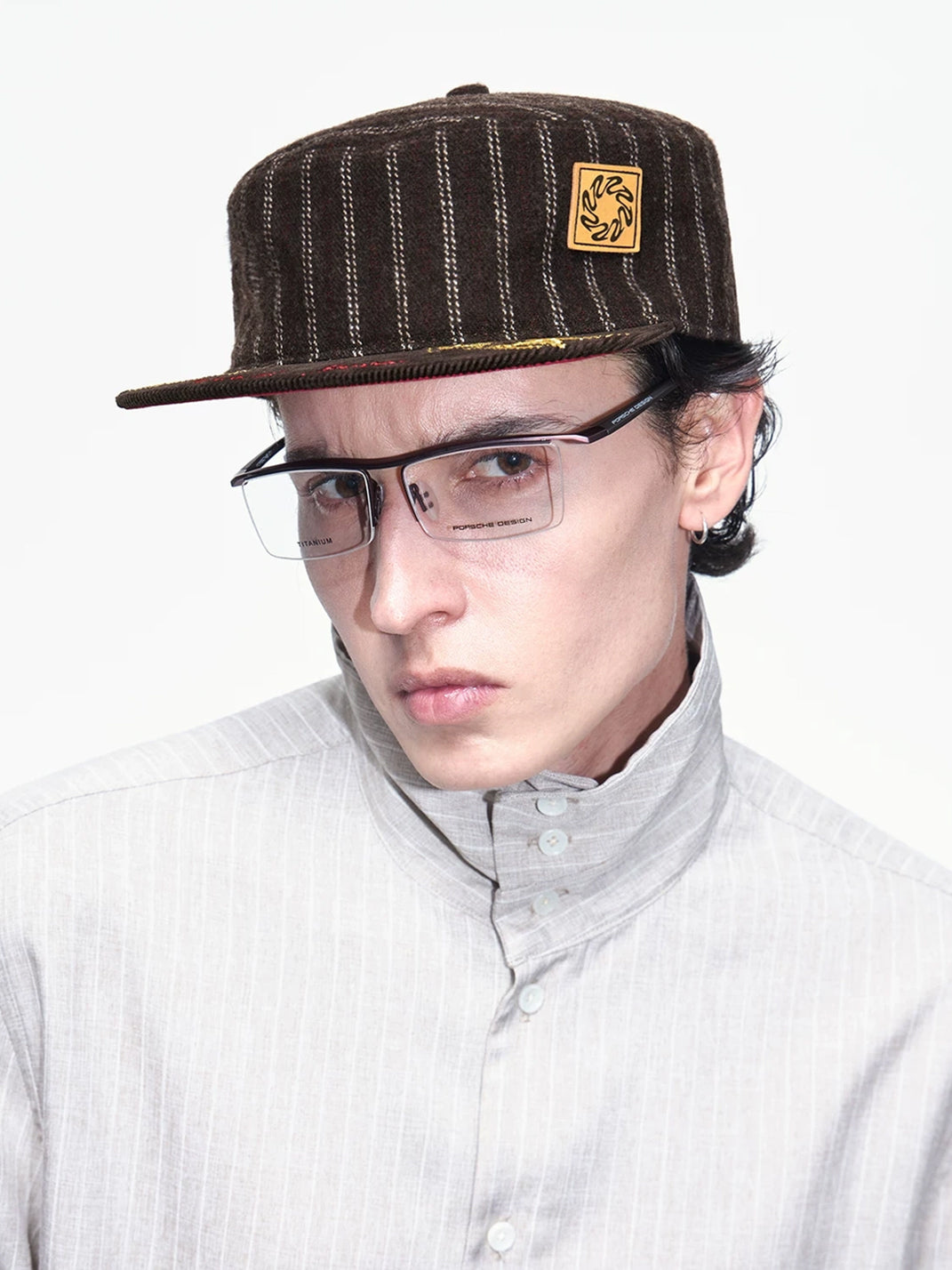 Pinstripe Crest Flat-Brim Cap — view 3