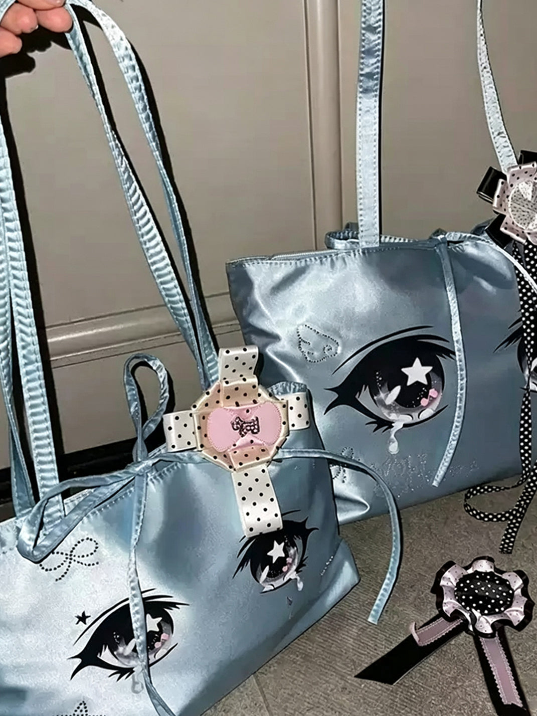 Starry Eyes Embellished Satin Tote — view 1