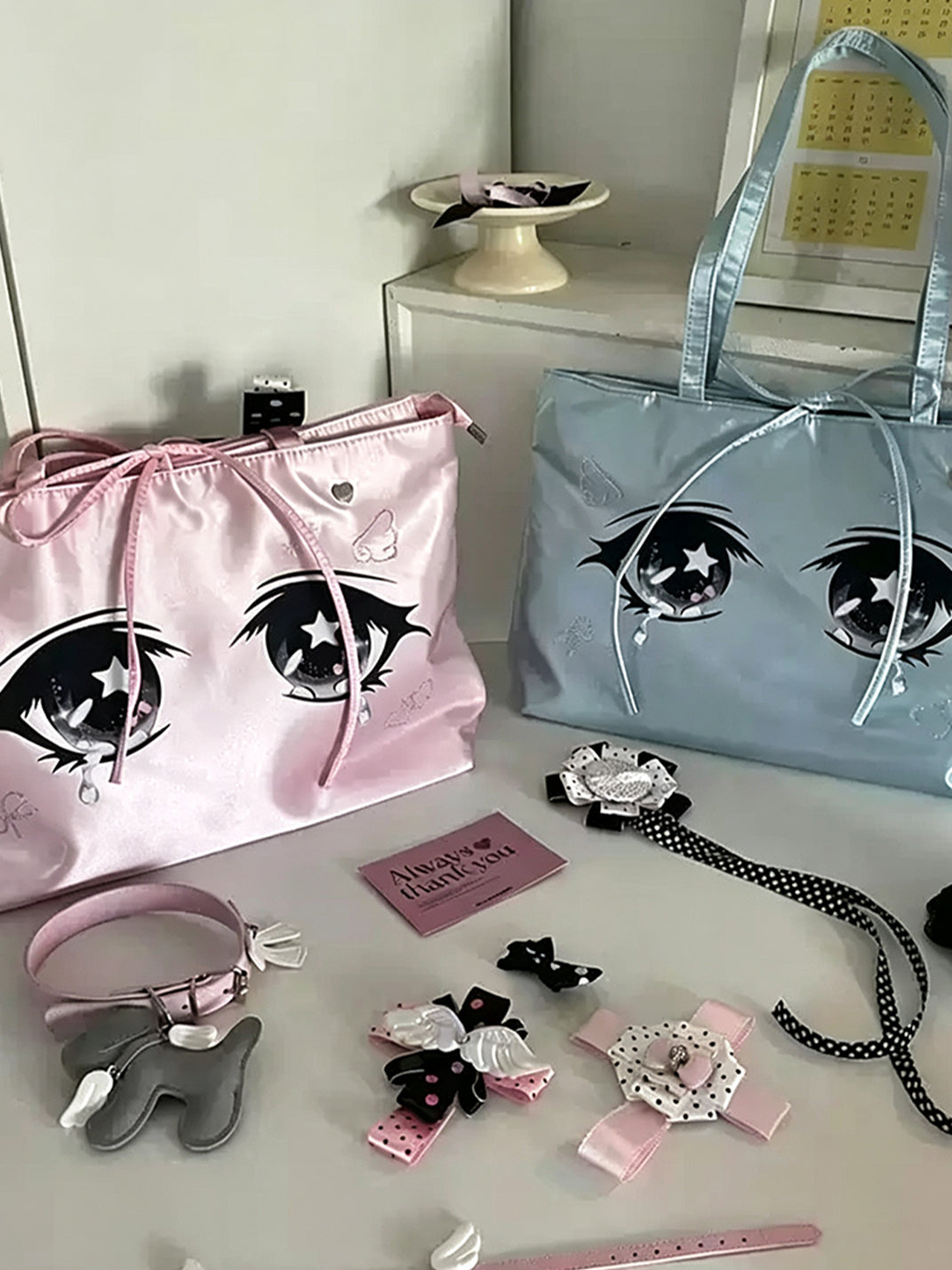 Starry Eyes Embellished Satin Tote — view 4