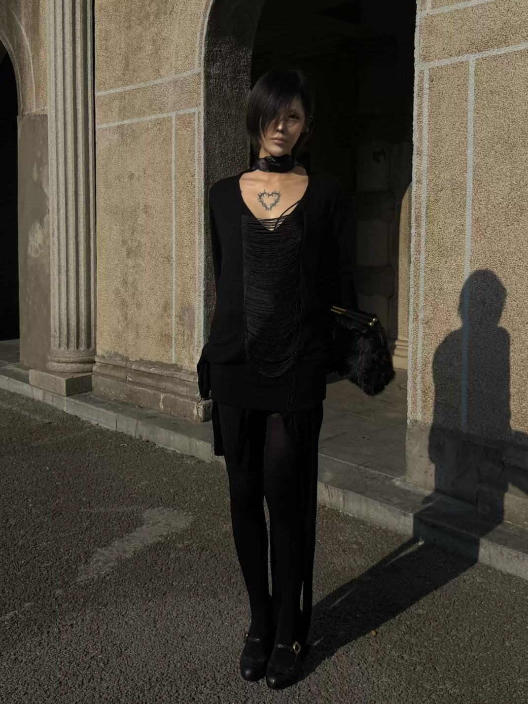 Fringe Scoop-Neck Batwing Top — view 7