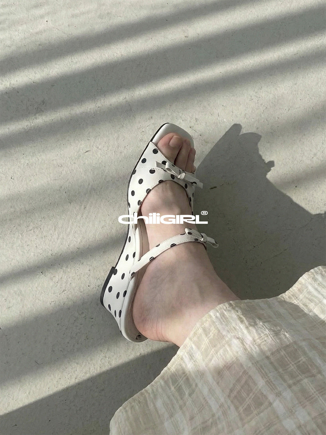 Polka-Dot Bow Platform Wedge Sandals - View 7
