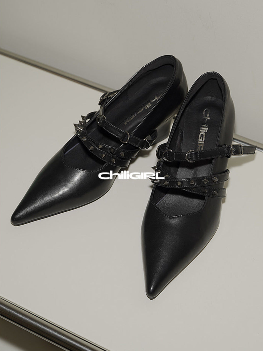 Silver Cross-Strap Pointed-Toe Wedge Pumps - View 6