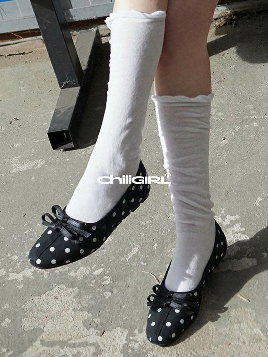 Polka-Dot Bow Mary Jane Ballet Flats - View 4