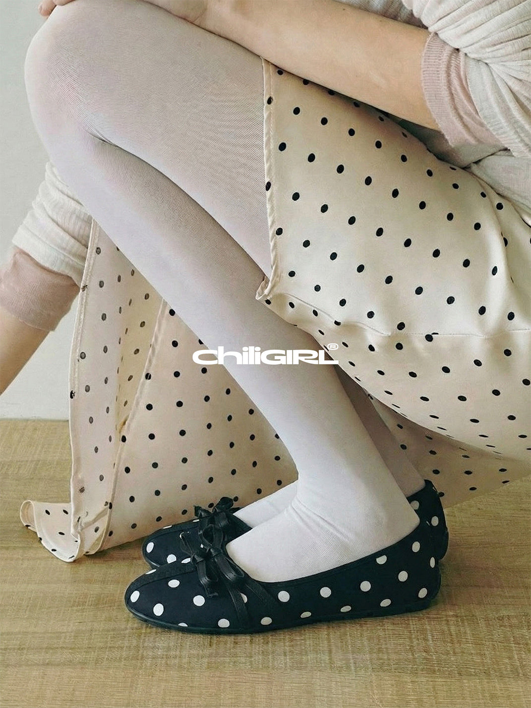 Polka-Dot Bow Mary Jane Ballet Flats - View 5