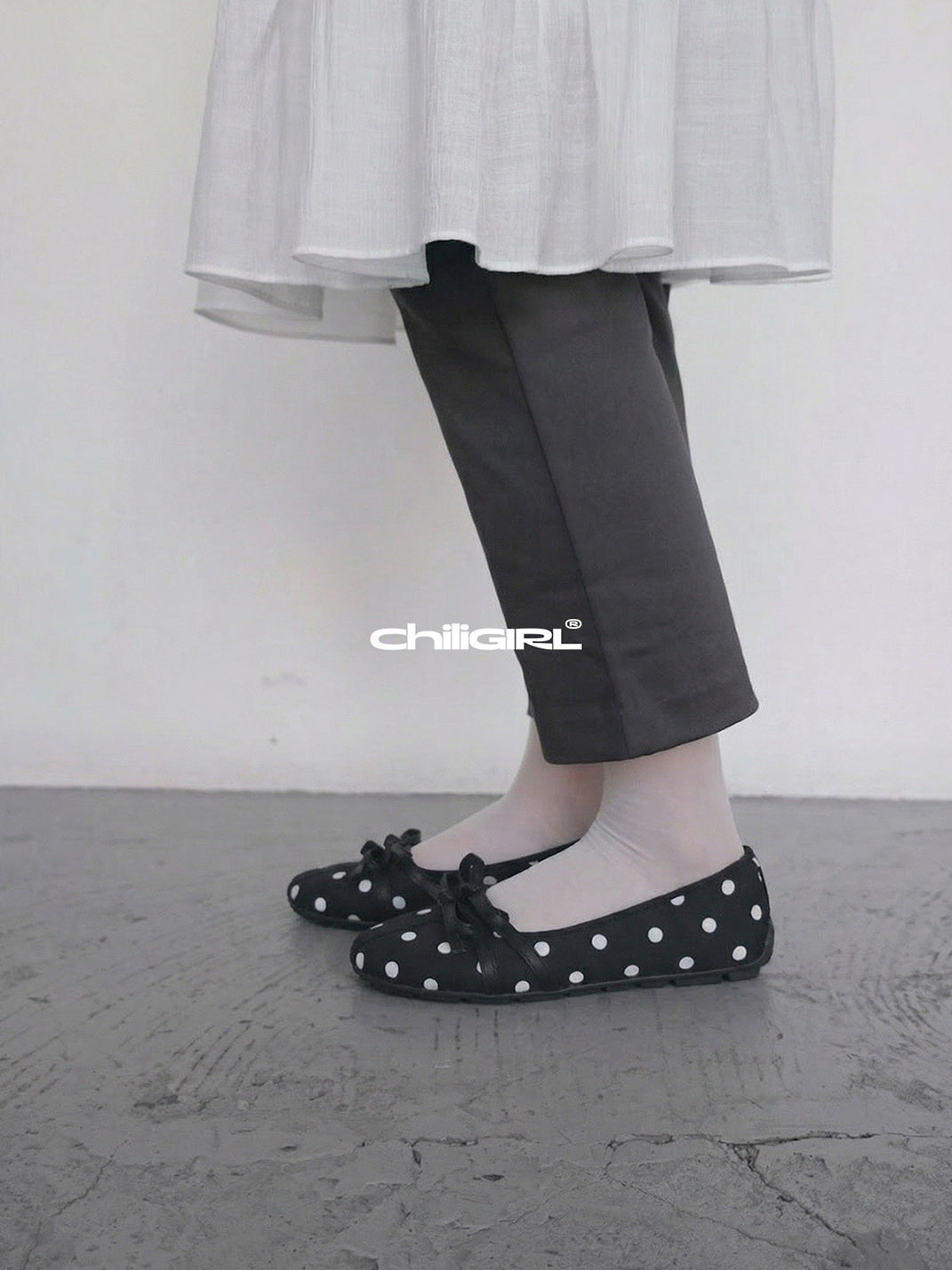 Polka-Dot Bow Mary Jane Ballet Flats - View 9