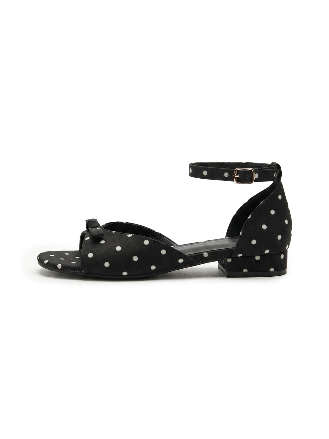 Polka-Dot Ankle-Strap Open-Toe Sandals