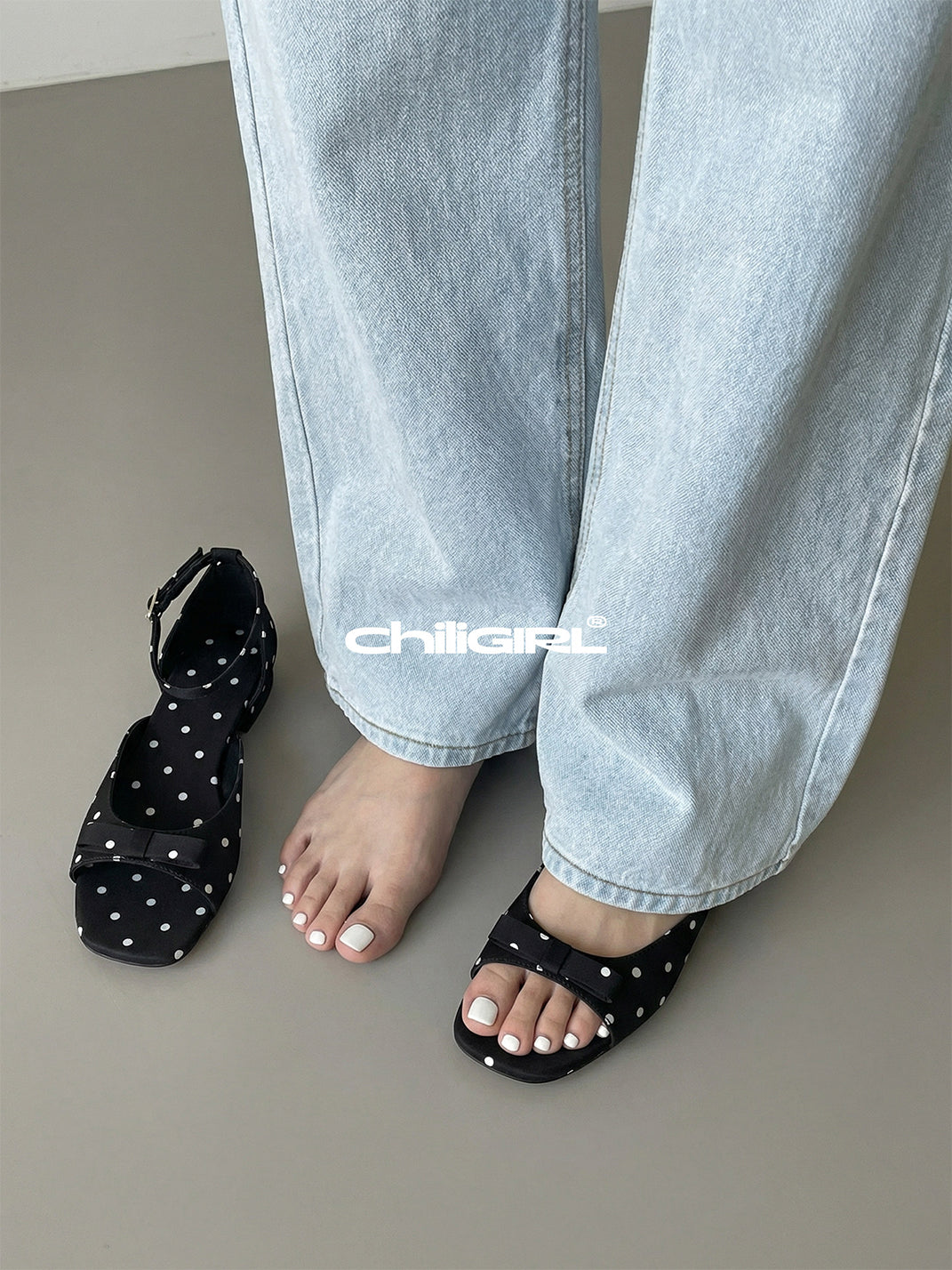Polka-Dot Ankle-Strap Open-Toe Sandals - View 4