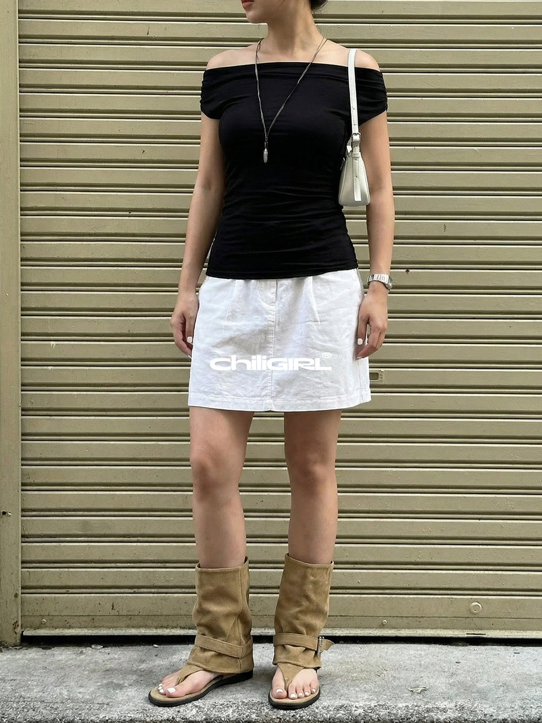 Khaki Slouchy Open-Toe Ankle Boots - View 8
