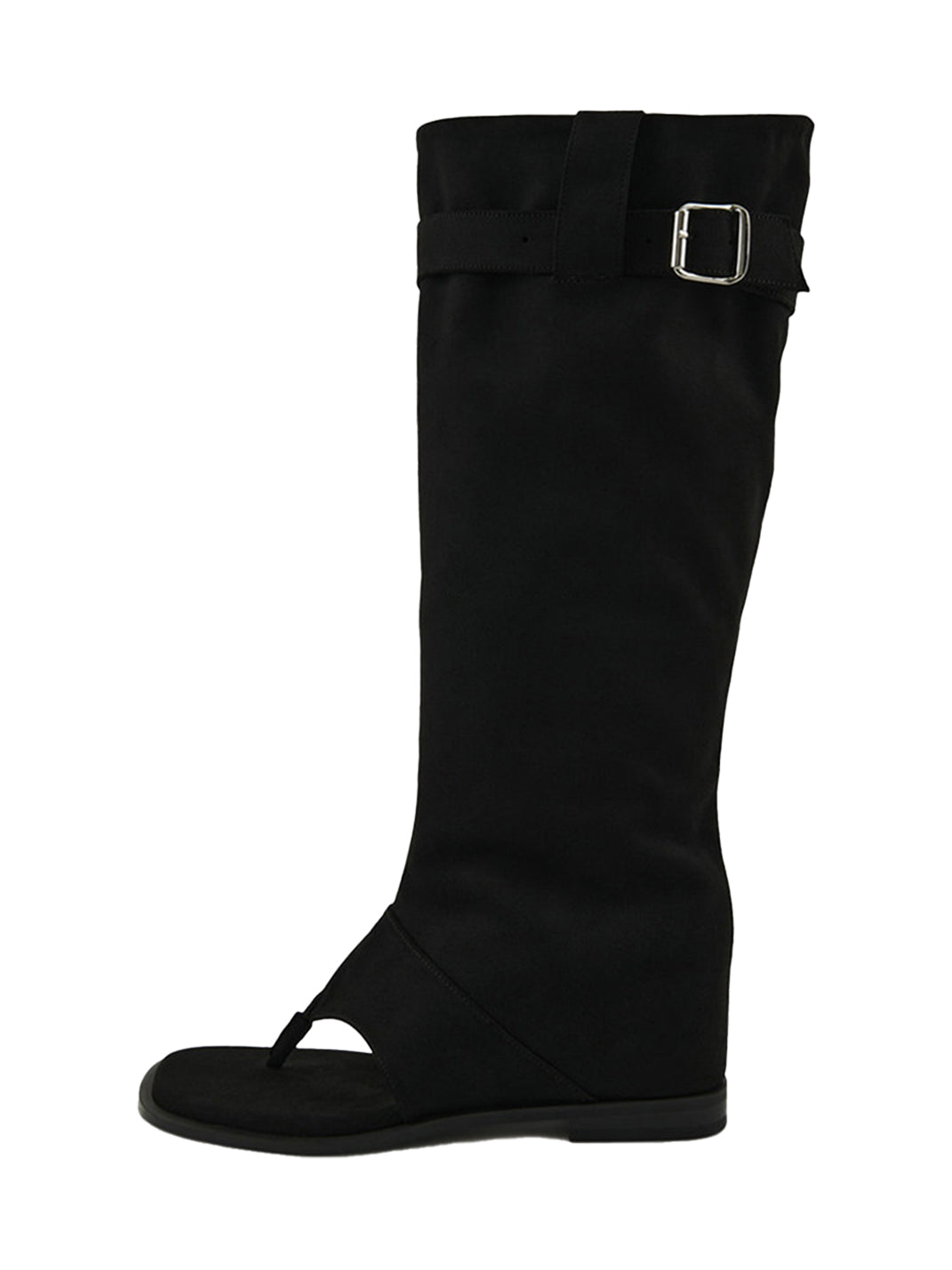 Khaki Western Thong Knee-High Sandal Boots - View 12