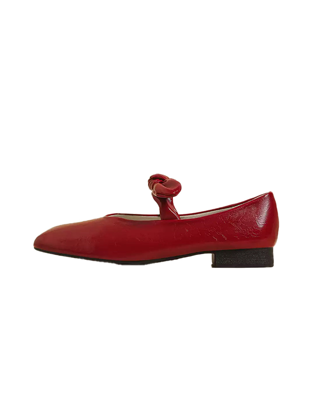 Ribbon-Bow Square-Toe Strap Flats - View 7