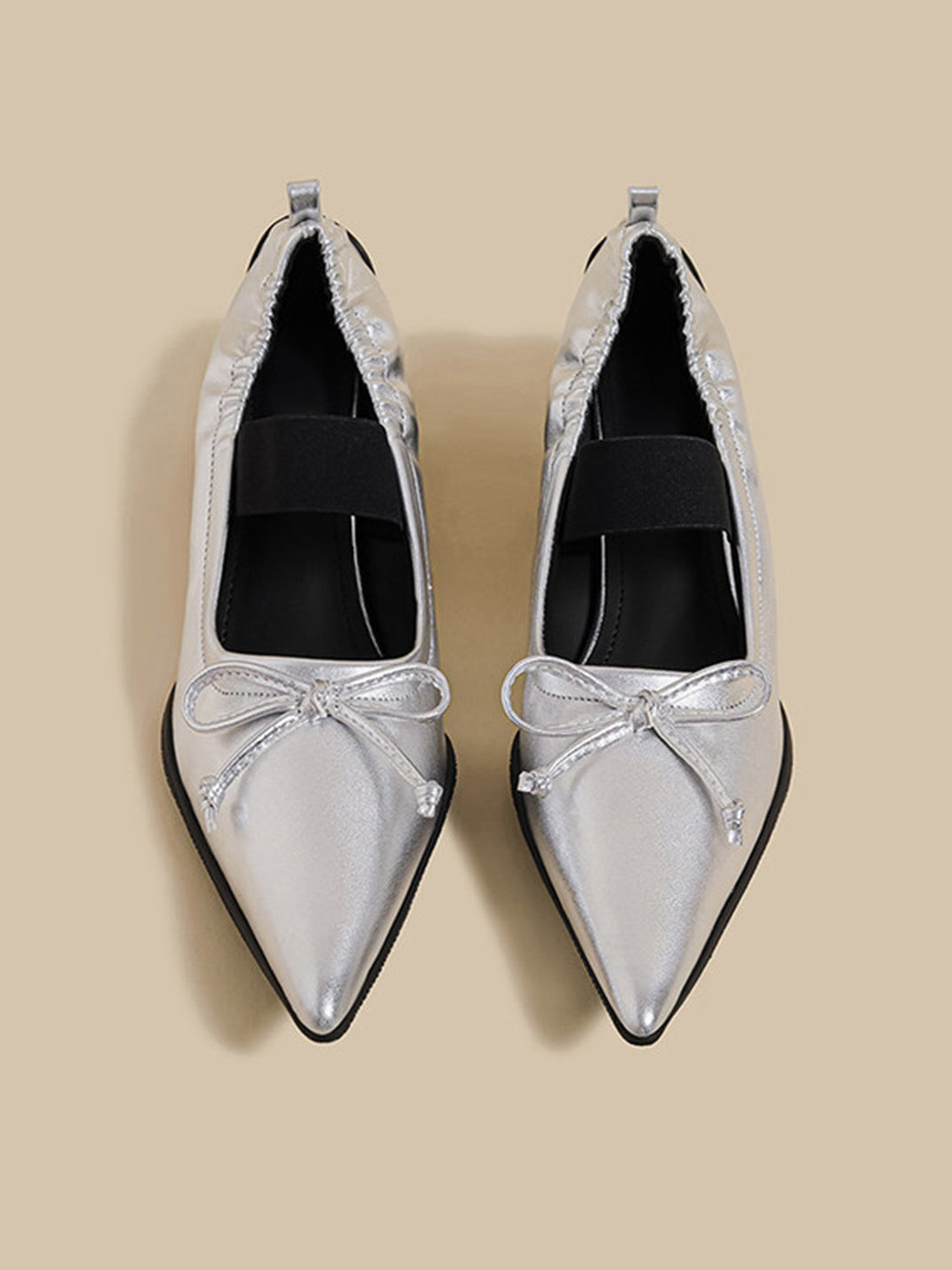 Pleated Pointed-Toe Sculpted-Heel Mules - View 9