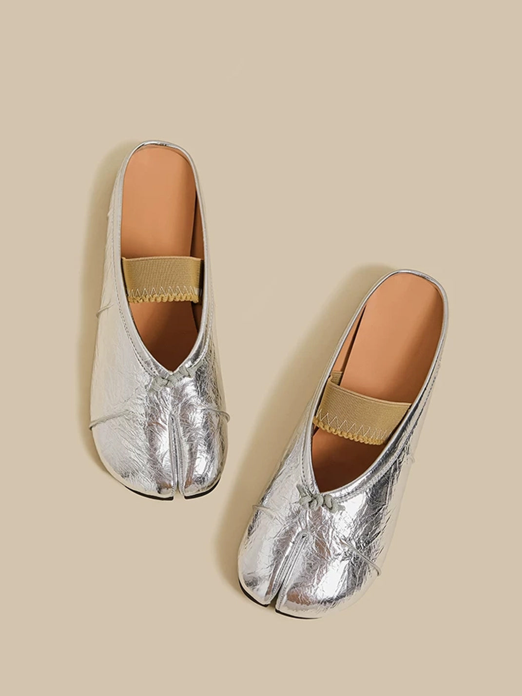Minimal Split-Toe Open-Back Flats - View 15