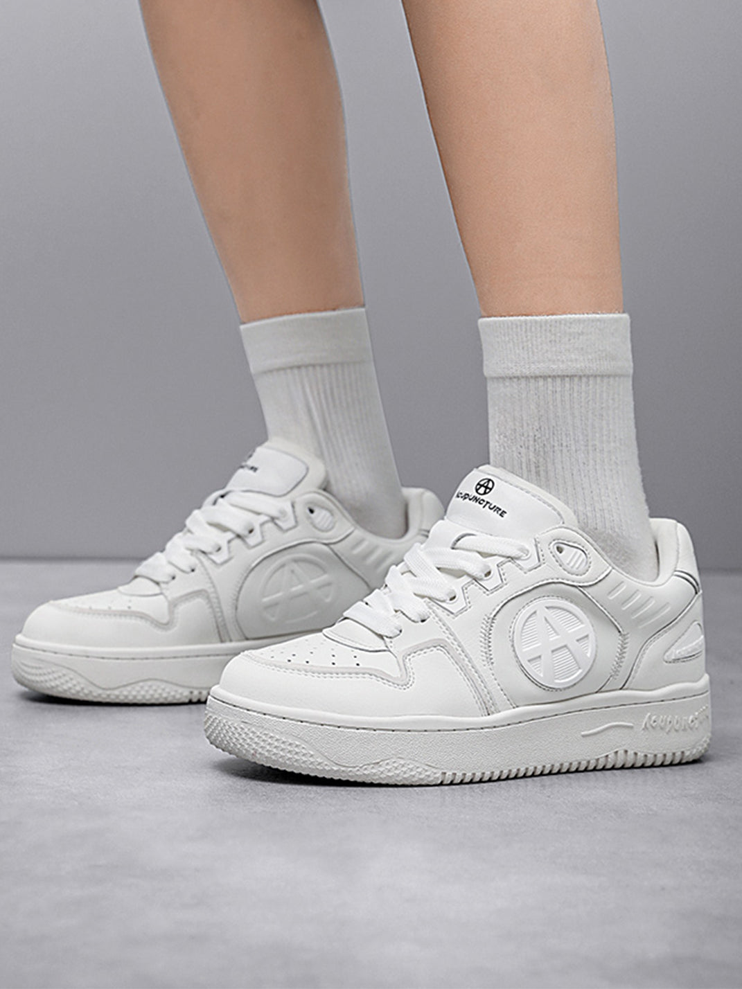 Circle-Logo Colorblock Skate Sneakers - View 15