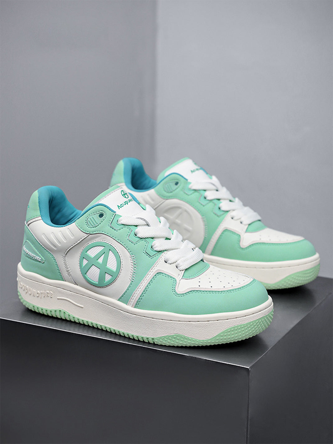 Circle-Logo Colorblock Skate Sneakers - View 35