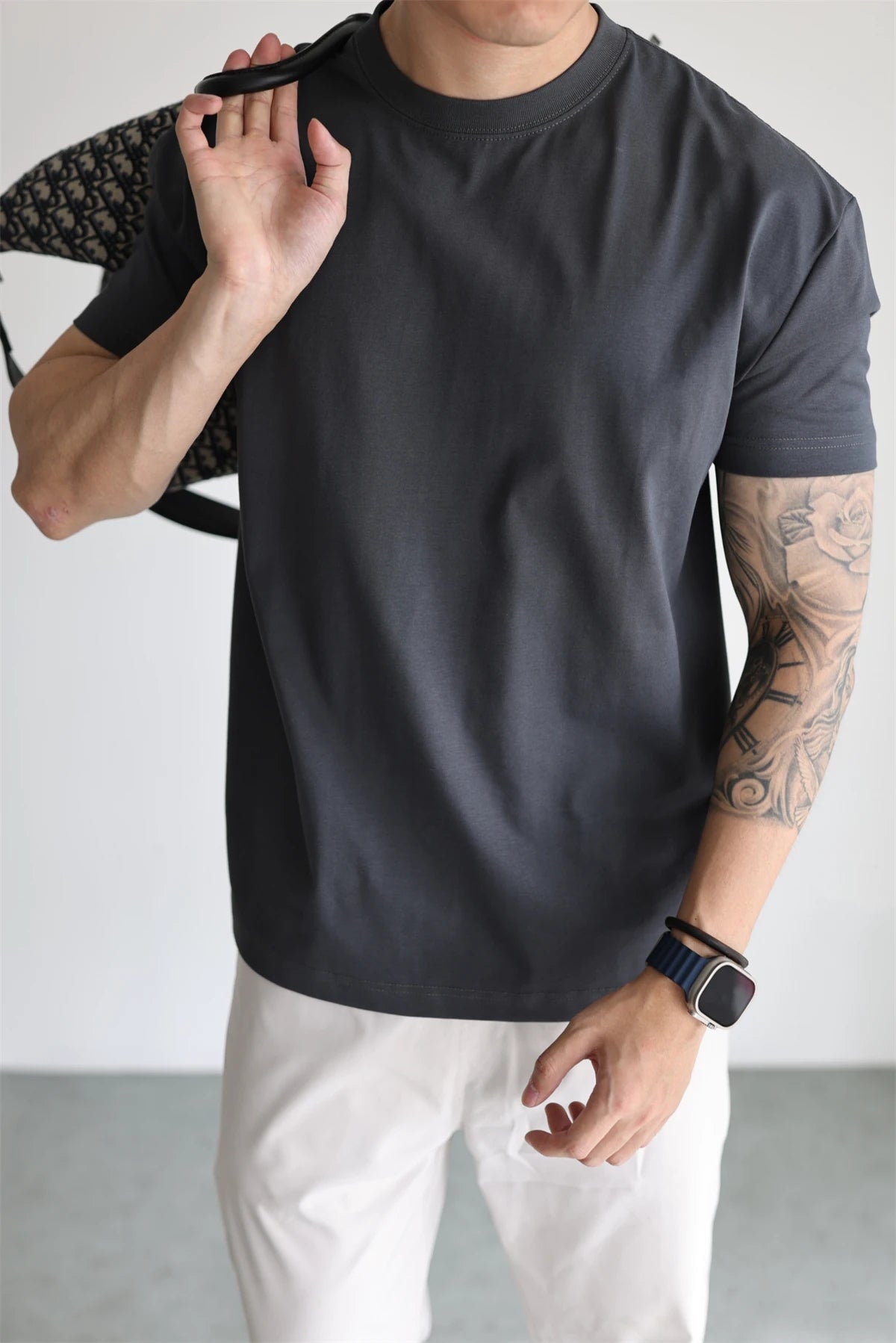 Structured Cotton-Blend Crewneck Tee product view 5