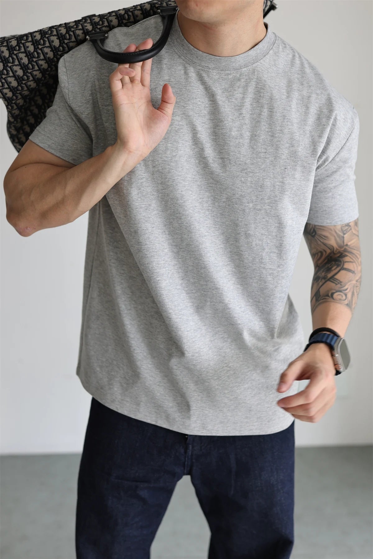 Structured Cotton-Blend Crewneck Tee product view 6