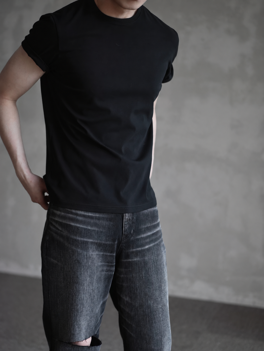 Fine Cotton Fitted Crewneck Tee product view 1