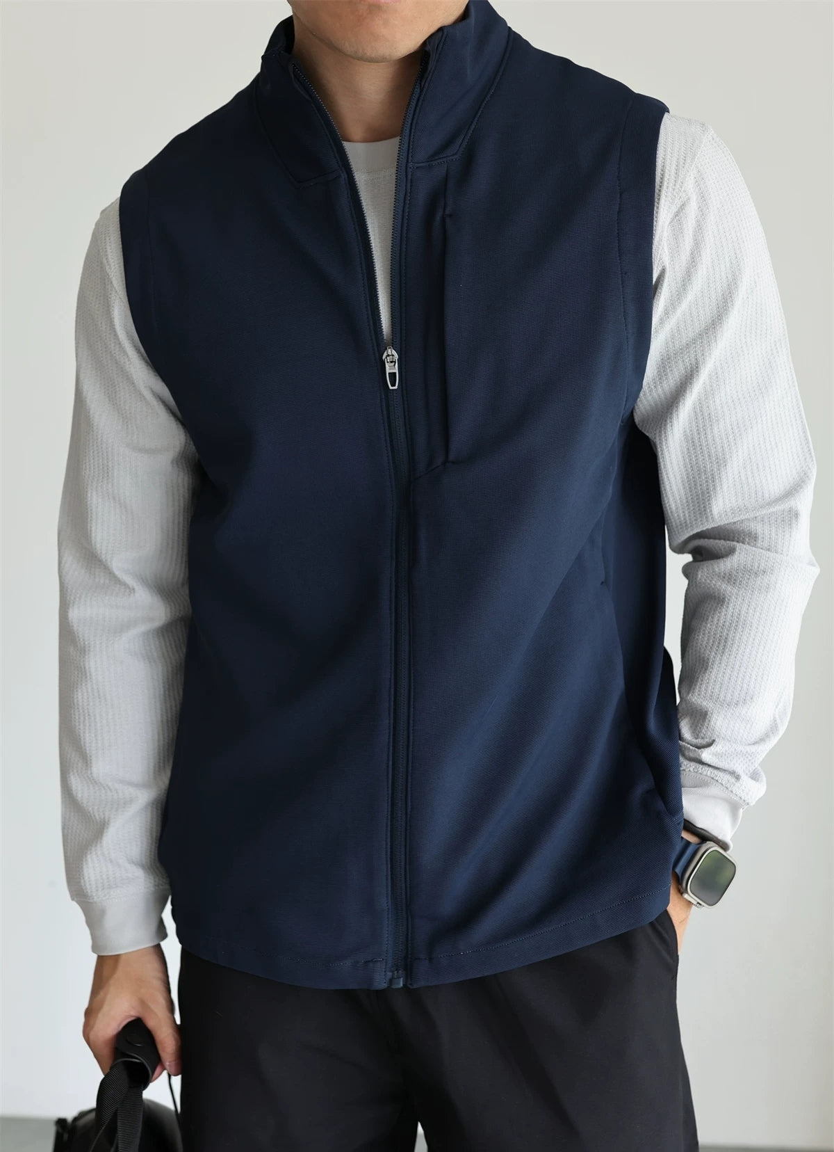 Stand-Collar Four-Way Stretch Vest product view 3