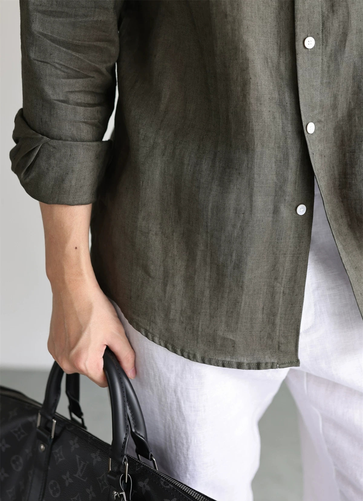 Pure Linen Relaxed Button-Front Shirt product view 2