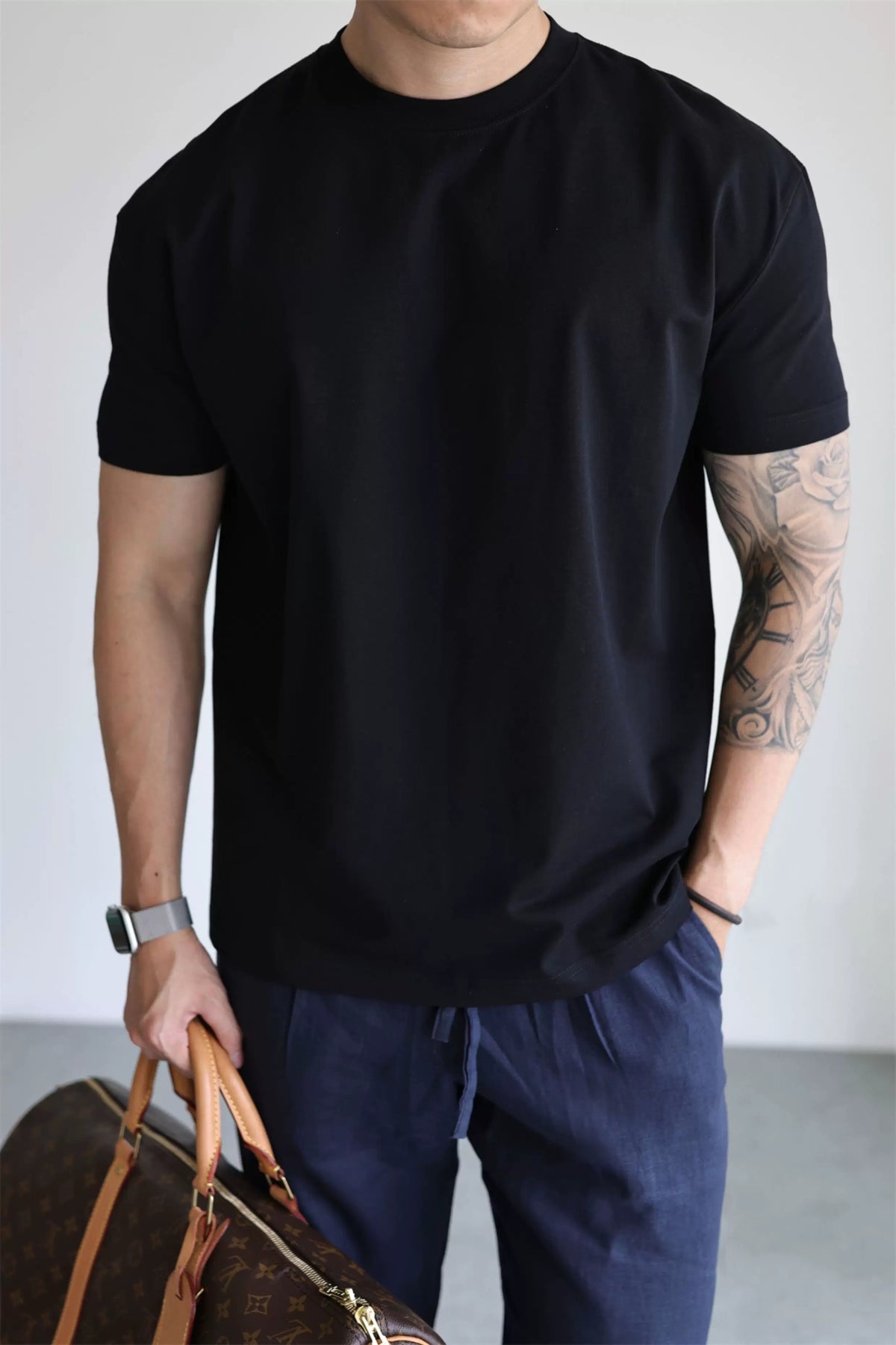 Structured Cotton-Blend Crewneck Tee product view 2