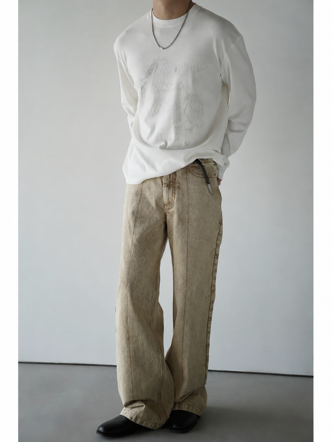 Sandwashed Tonal-Emblem Long-Sleeve Tee product view 3