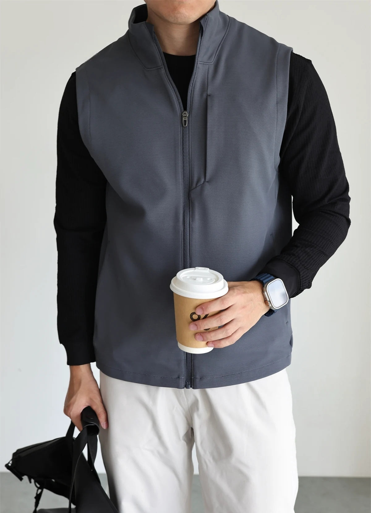 Stand-Collar Four-Way Stretch Vest product view 5