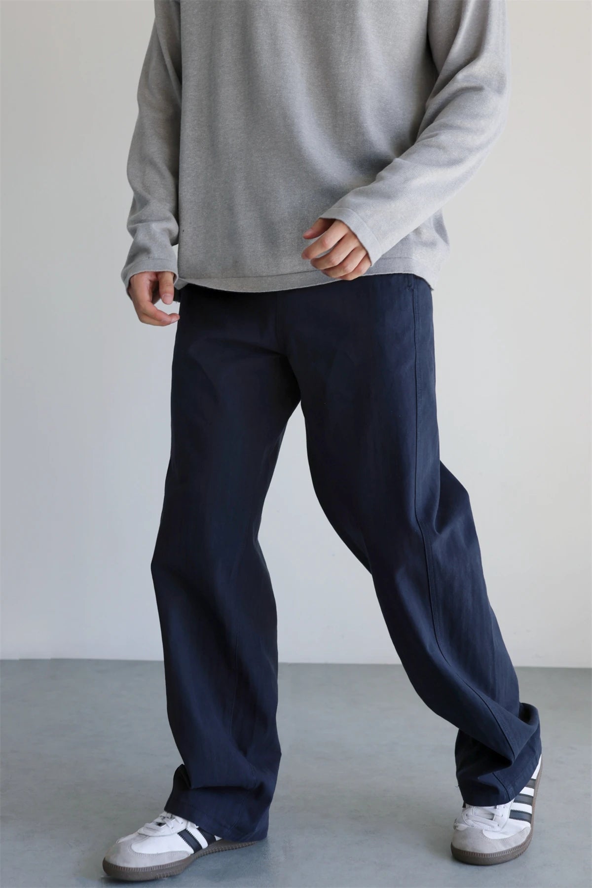 Washed Cotton Curved-Leg Chino Pants product view 2