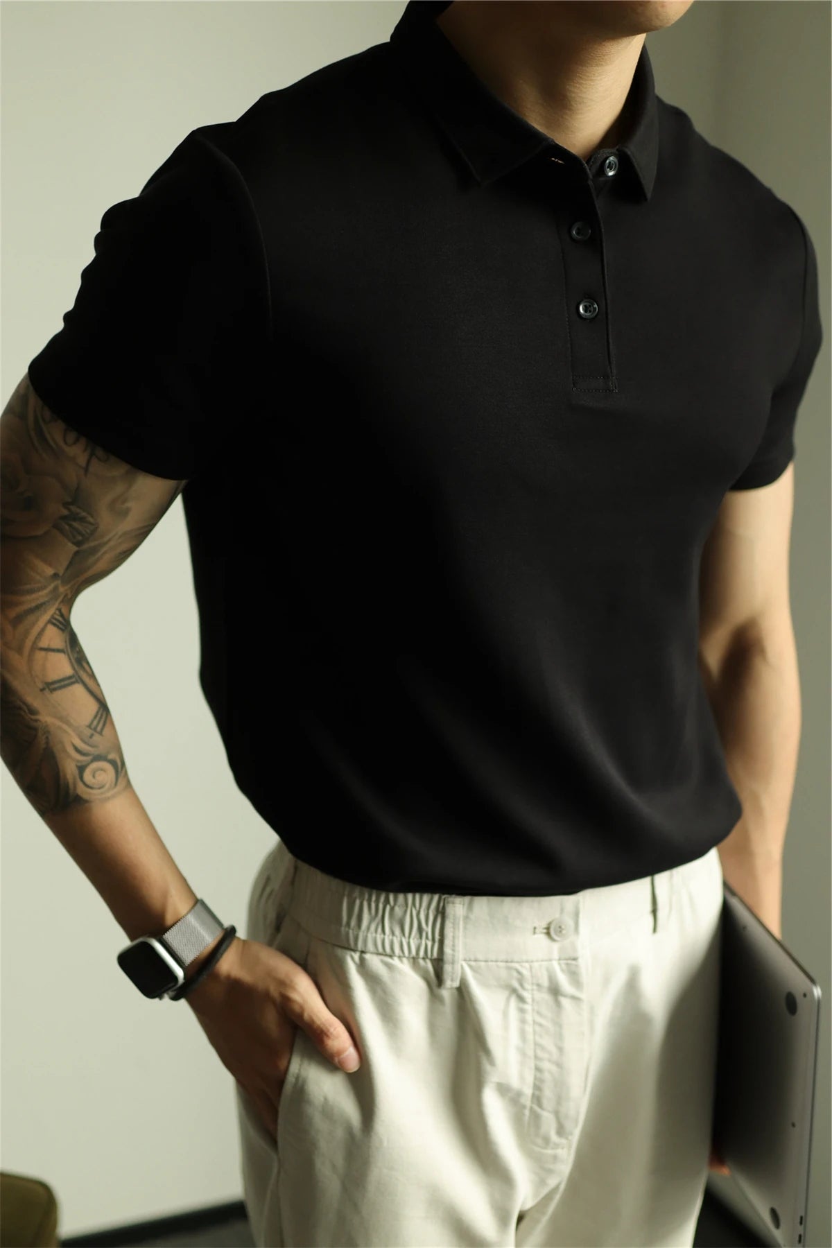 Cotton-Blend Air-Layer Polo Shirt product view 2