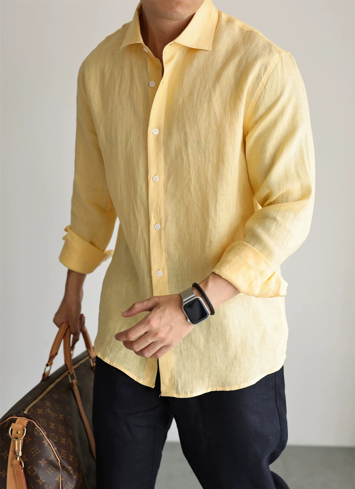 Pure Linen Relaxed Button-Front Shirt product view 8