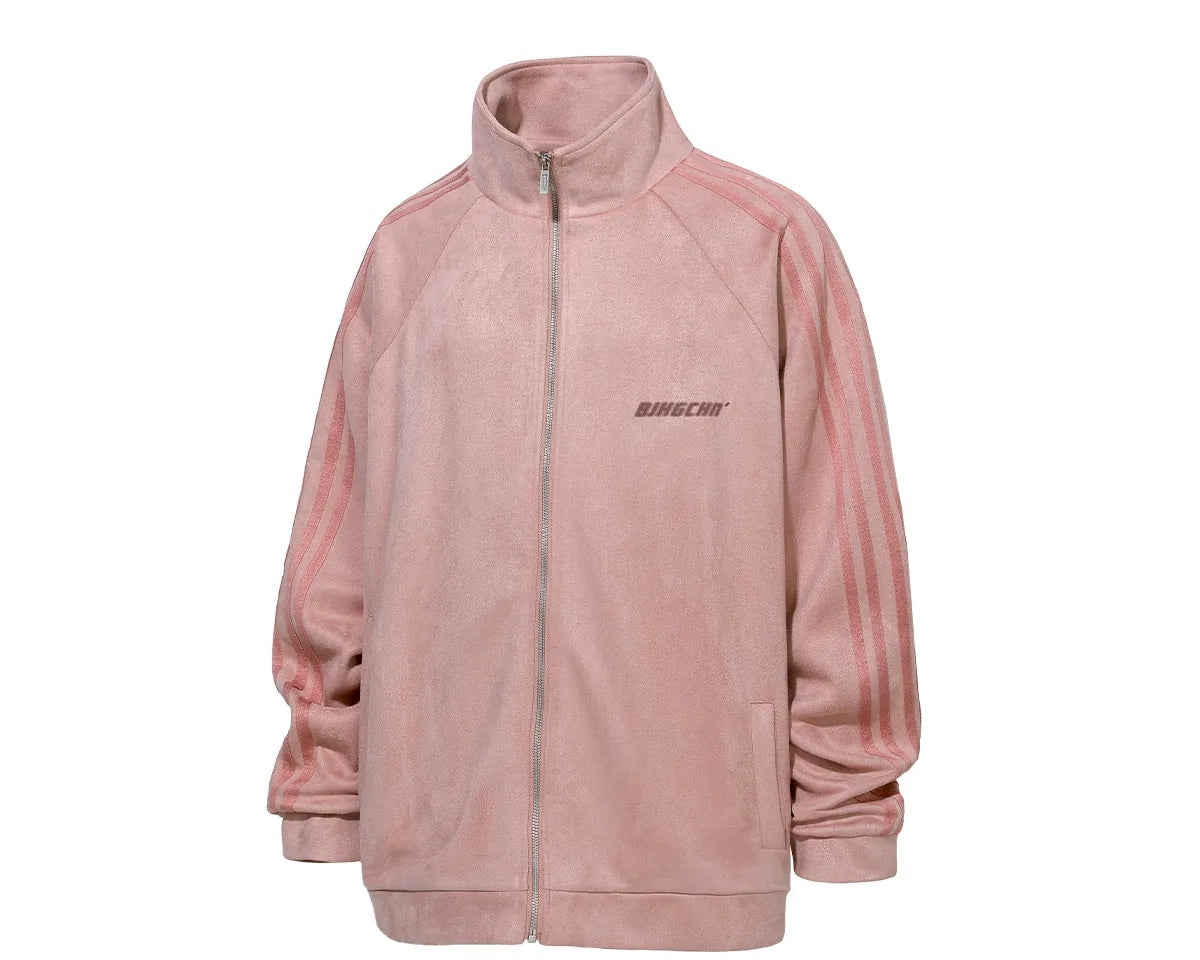 Triple-Stripe Relaxed Zip Track Jacket product view 1