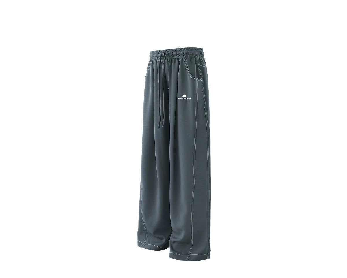 Minimal Embroidered Wide-Leg Trousers product view 5