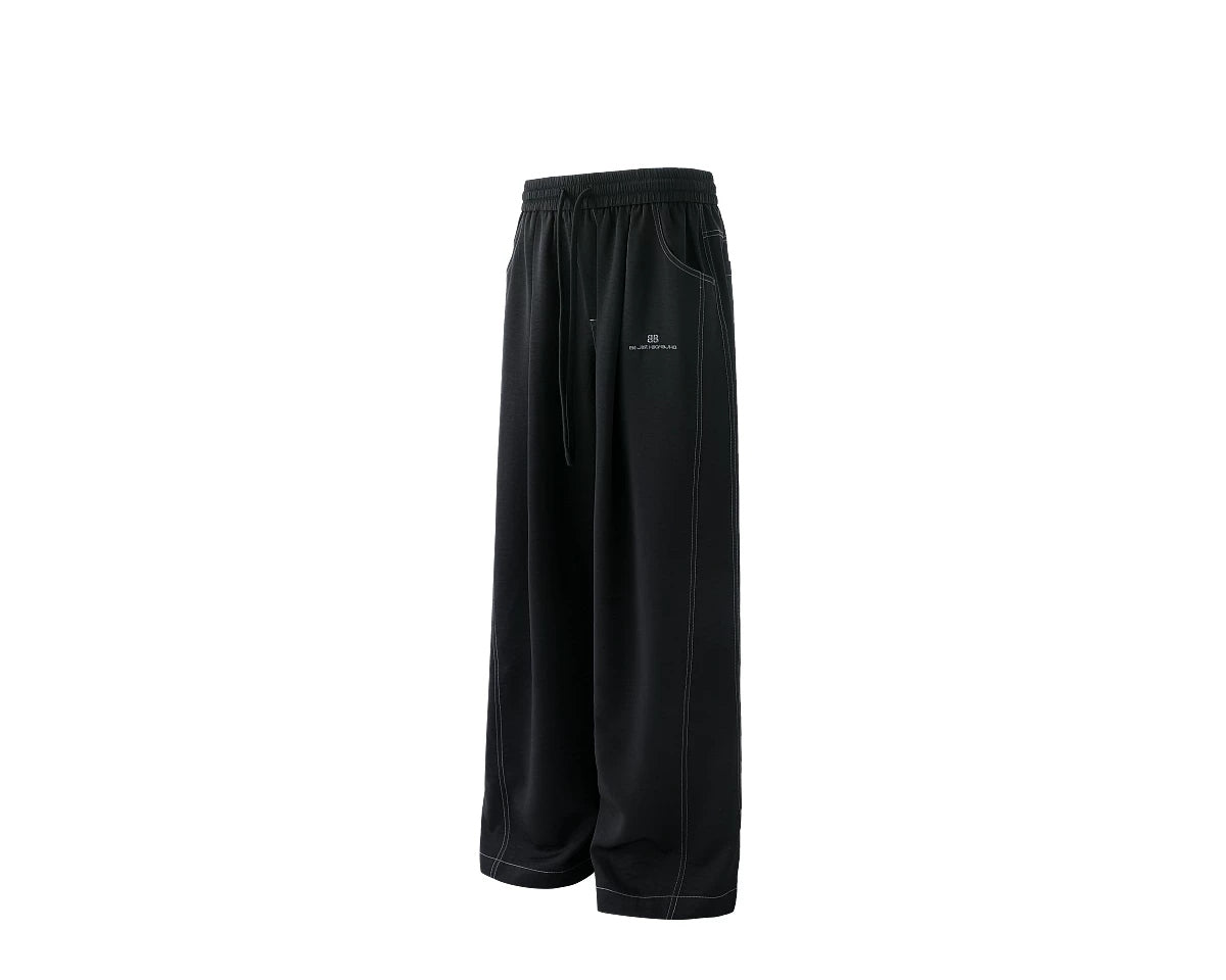 Minimal Embroidered Wide-Leg Trousers product view 4
