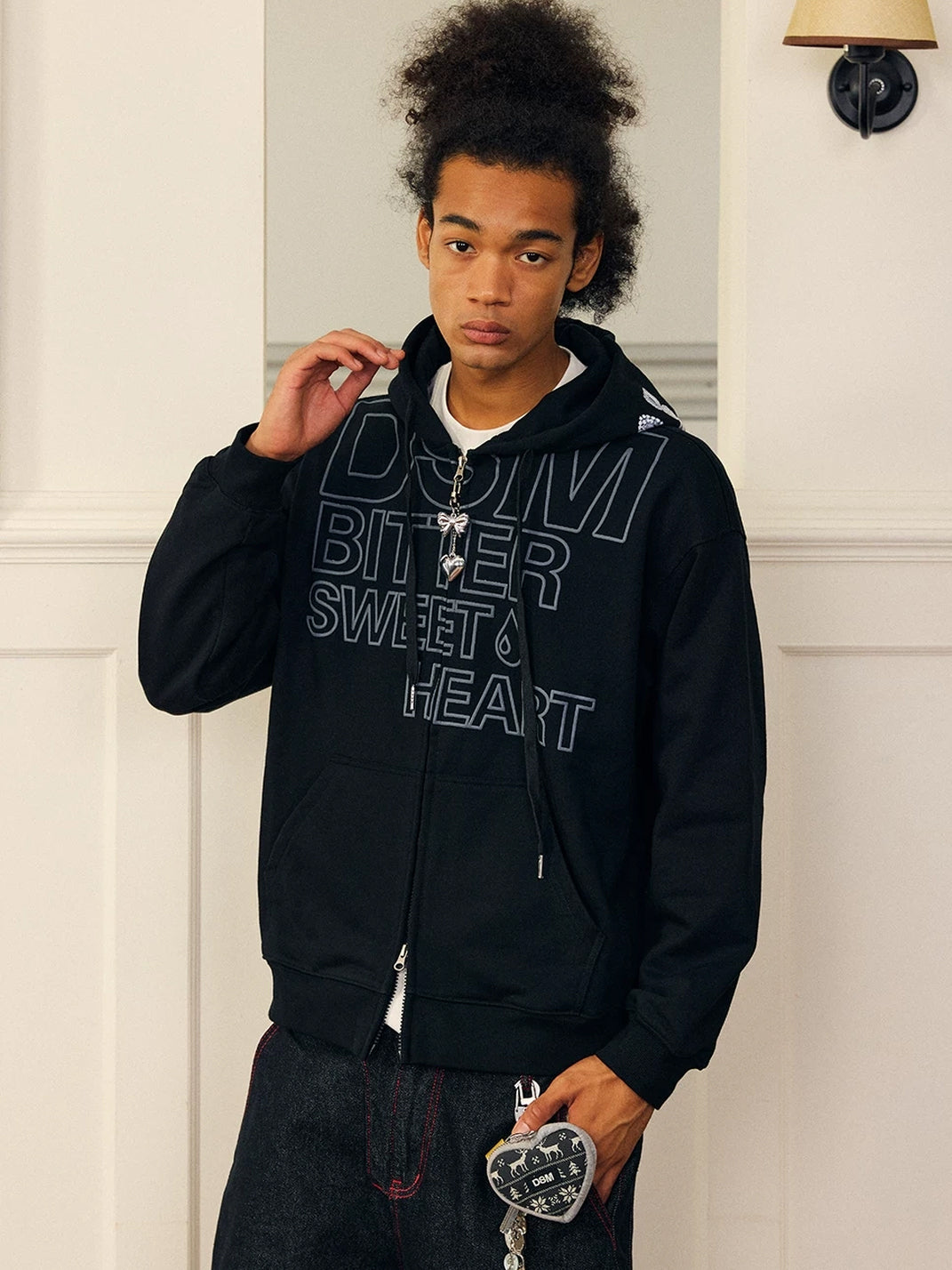 Clip-Print Charm Zip Hoodie — product view 6