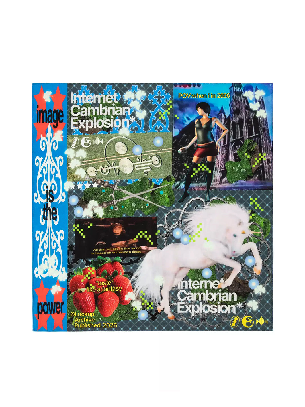 Color Collage Cotton Square Bandana — product view 5