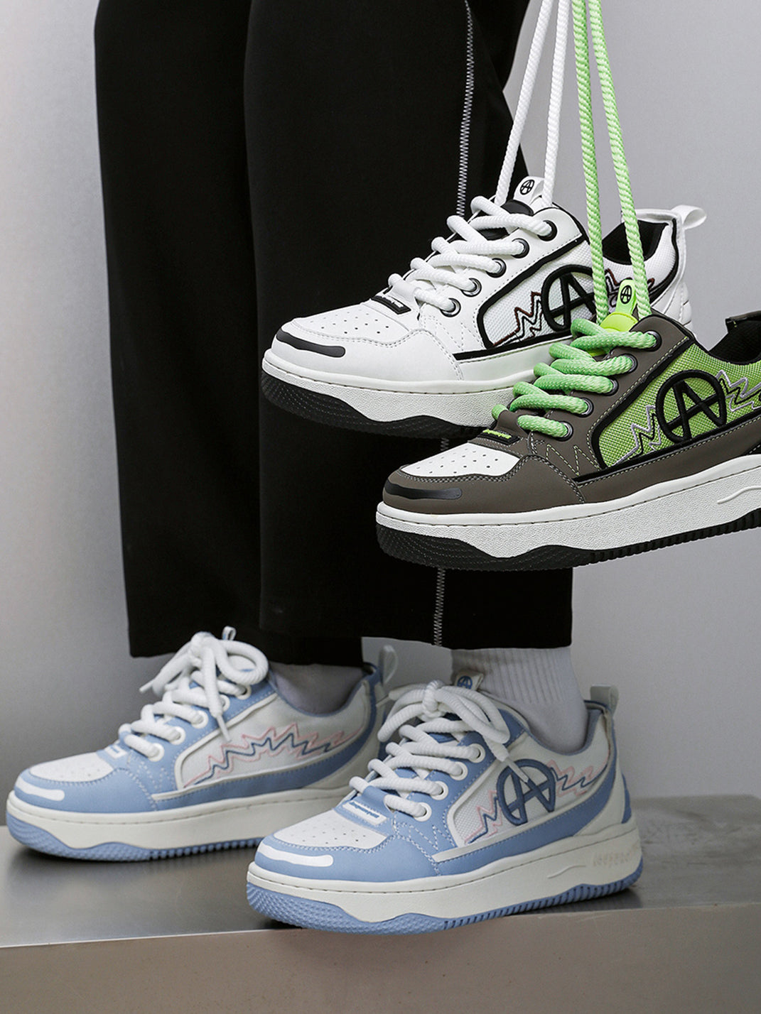 Colorblock Graphic Skate Sneakers - View 11
